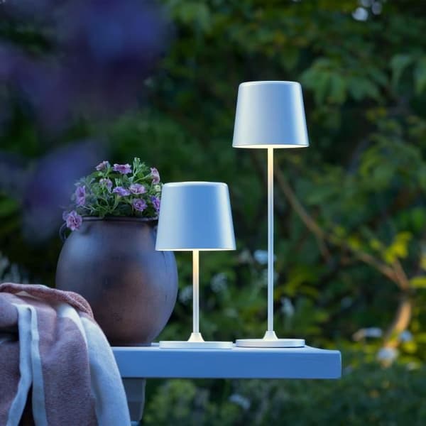 KAAMI BRILLIANT LED-pöytävalaisin - 2W - IP44 - Metallia ja muovia - Mattavalkoinen