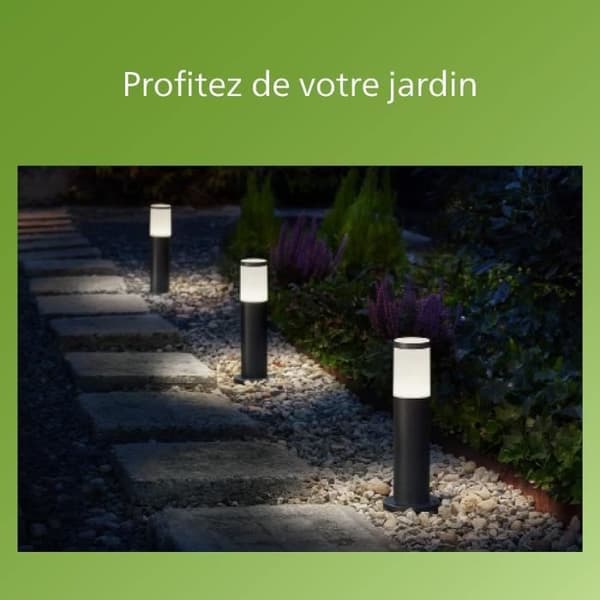 3 kpl PHILIPS Garden Link -ulkopollareita - matalajännite - 24 W, IP44, 2700 K - antrasiitti