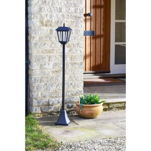 Aurinkokennovalaisinpylväs - SMART GARDEN - Metro - 20 lumenia - musta - 130 x 18 cm