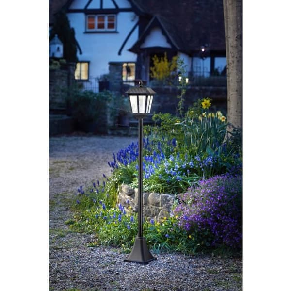 Aurinkokennovalaisinpylväs - SMART GARDEN - Metro - 20 lumenia - musta - 130 x 18 cm