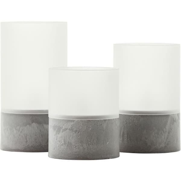 Lot 3 BRILLIANT CANDLE LED-bordslampor - 2500K - Plast och glas - Grå och mattvit