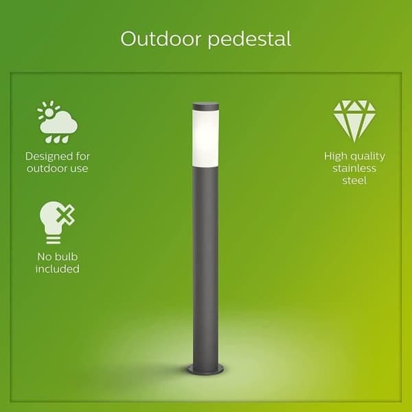 Philips Potelet Utrecht - 20W - antracit Anthracit, Hvid