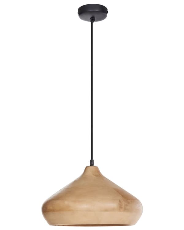 Pendellampe Lysebrun Mangotre Rund lampeskjerm ø 33 cm Moderne design Belysning Dekor Hengelampe