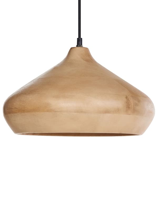 Pendellampe Lysebrun Mangotre Rund lampeskjerm ø 33 cm Moderne design Belysning Dekor Hengelampe