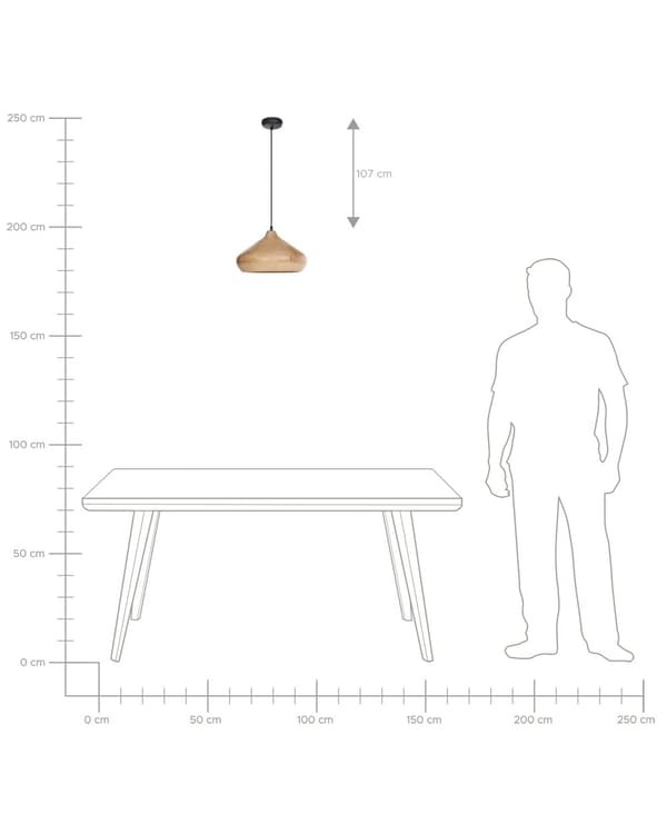 Pendellampe Lysebrun Mangotre Rund lampeskjerm ø 33 cm Moderne design Belysning Dekor Hengelampe