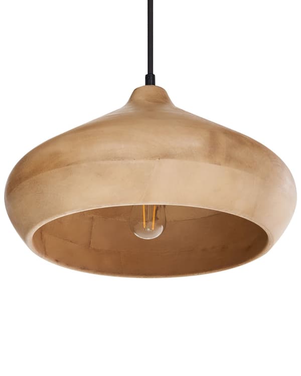 Pendellampe Lysebrun Mangotre Rund lampeskjerm ø 33 cm Moderne design Belysning Dekor Hengelampe