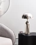 Miniatyrbilde 4 av 9: Bordlampe Sølv Jern Metallfot 55 cm Enkeltlys Moderne Design Boligtilbehør Stue