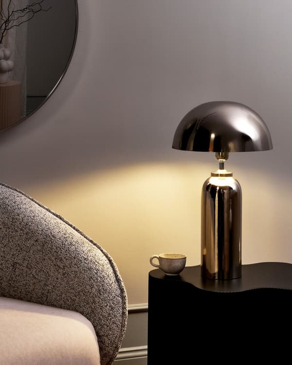 Bordlampe Sølv Jern Metallfot 55 cm Enkeltlys Moderne Design Boligtilbehør Stue