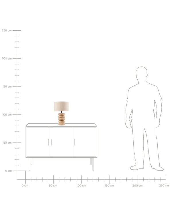 Bordlampe Lysebrun Beige Mangotre Lin Bomull 41 cm 1 lyskilde Moderne design Belysning Dekor
