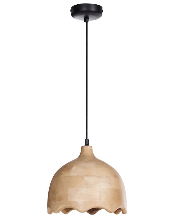 Pendellampe Lysebrun Mangotre Rund lampeskjerm ø 24 cm Moderne design Belysning Dekor Hengelampe