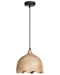 Miniatyrbilde 5 av 11: Pendellampe Lysebrun Mangotre Rund lampeskjerm ø 24 cm Moderne design Belysning Dekor Hengelampe