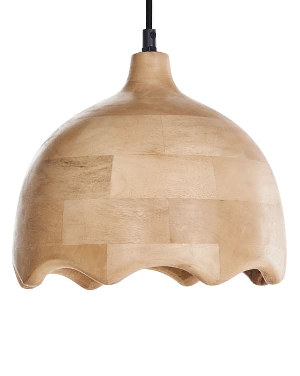 Pendellampe Lysebrun Mangotre Rund lampeskjerm ø 24 cm Moderne design Belysning Dekor Hengelampe