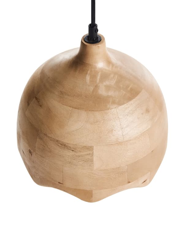 Pendellampe Lysebrun Mangotre Rund lampeskjerm ø 24 cm Moderne design Belysning Dekor Hengelampe