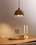 Miniatyrbilde 2 av 11: Pendellampe Lysebrun Mangotre Rund lampeskjerm ø 24 cm Moderne design Belysning Dekor Hengelampe