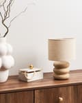 Miniatyrbilde 4 av 10: Bordlampe Lysebrun Beige Mangotre Lin Bomull 30 cm 1 lyskilde Moderne design Belysning Dekor