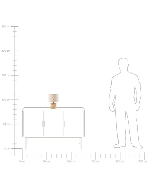 Bordlampe Lysebrun Beige Mangotre Lin Bomull 30 cm 1 lyskilde Moderne design Belysning Dekor