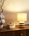Miniatyrbilde 2 av 10: Bordlampe Lysebrun Beige Mangotre Lin Bomull 30 cm 1 lyskilde Moderne design Belysning Dekor