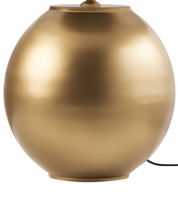 Bordlampe Messing og Beige Lin Bomullsskjerm Jern Metall Base 54 cm Enkelt Lys Moderne Design Hjemmetilbehør Stue