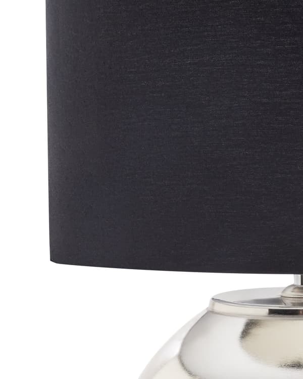 Bordlampe Sølv og Beige Lin Bomullsskjerm Jern Metallfot 54 cm Enkelt Lys Moderne Design Boligtilbehør Stue