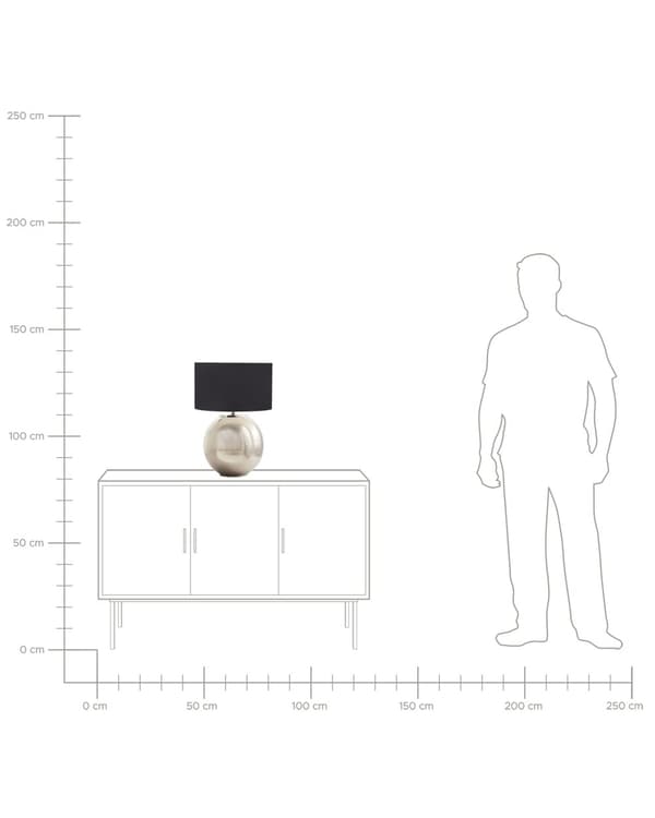 Bordlampe Sølv og Beige Lin Bomullsskjerm Jern Metallfot 54 cm Enkelt Lys Moderne Design Boligtilbehør Stue