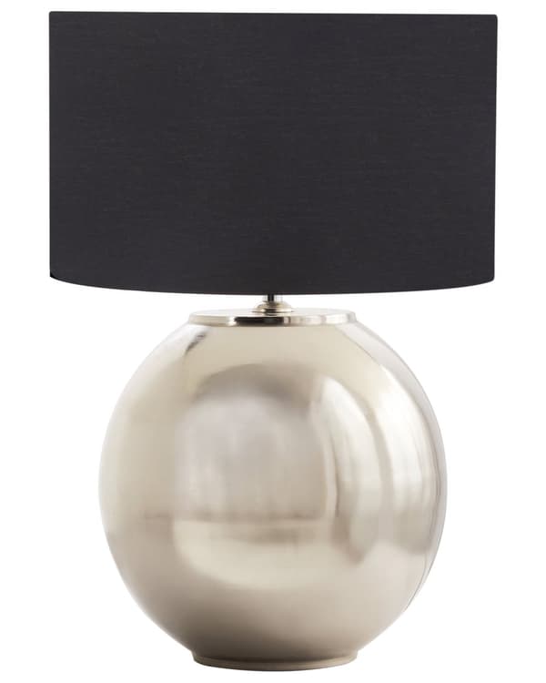 Bordlampe Sølv og Beige Lin Bomullsskjerm Jern Metallfot 54 cm Enkelt Lys Moderne Design Boligtilbehør Stue