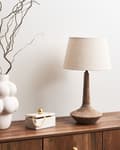 Miniatyrbilde 4 av 10: Bordlampe Mørkebrun Beige Mangotre Lin Bomull 54 cm 1 lyskilde Håndlaget Moderne design Belysning Dekor
