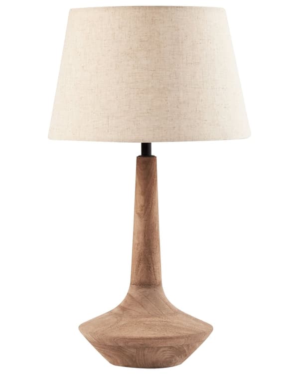 Bordlampe Mørkebrun Beige Mangotre Lin Bomull 54 cm 1 lyskilde Håndlaget Moderne design Belysning Dekor