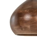 Miniatyrbilde 8 av 11: Pendellampe i Mørkebrunt Mangotre med Rund Skjerm Hengende Taklampe