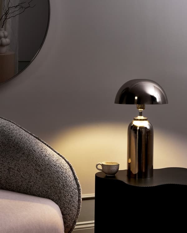 Bordlampe Sølv Jern Metallfot 47 cm Enkeltlys Moderne Design Boligtilbehør Stue