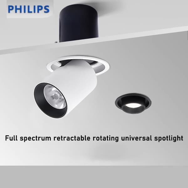 Philips venyvä COB-kohdevalo LED-kääntyvä sisäänrakennettu säädettävä vaatekaupan teleskooppilamppu 6W3000K