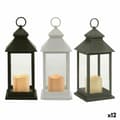 Miniatyrbild 1 av 3: LED-lykta Vit Svart Glas Plast 13,5 x 34,5 x 13,5 cm (12 antal)