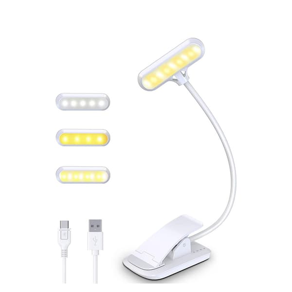 INF Bokklämma Lampa: Portabel LED Läslampa Vit