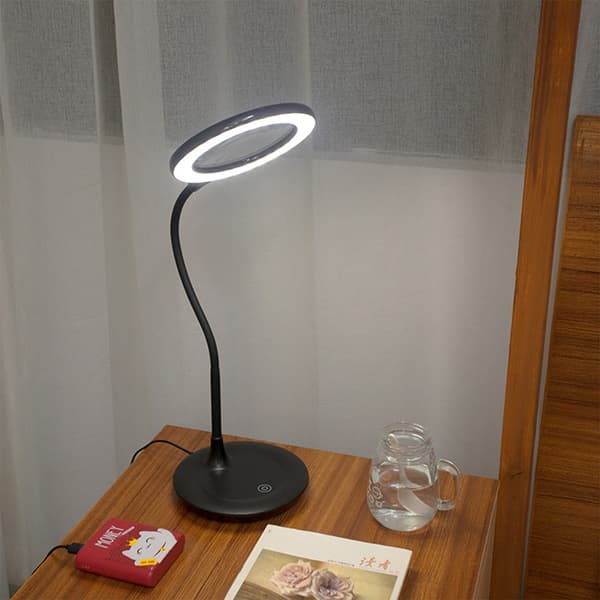 INF Vit Bokklämma Lampa: LED Läslampa med Förstoringsglas Svart
