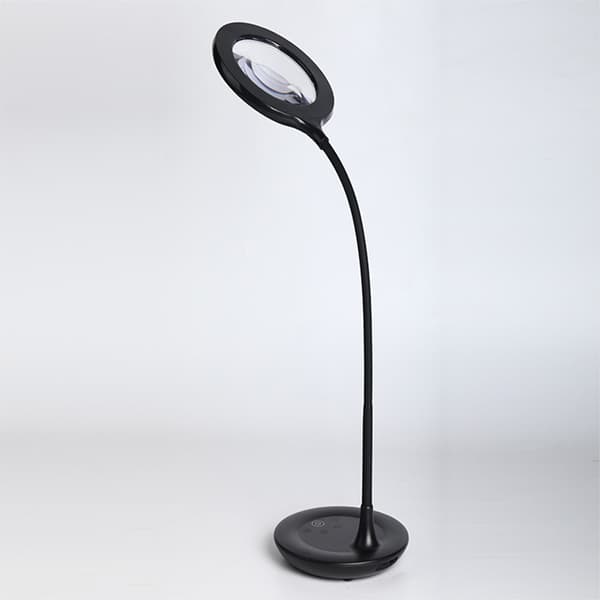 INF Vit Bokklämma Lampa: LED Läslampa med Förstoringsglas Svart