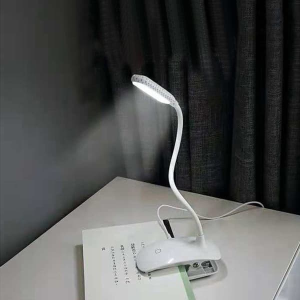 INF Boklampa - LED Clip-on Lampa för Läsning & Studier Vit