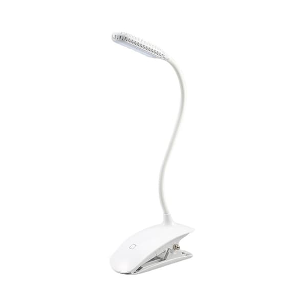 INF Boklampa - LED Clip-on Lampa för Läsning & Studier Vit