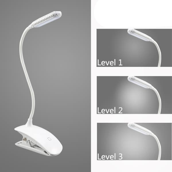 INF Boklampa - LED Clip-on Lampa för Läsning & Studier Vit