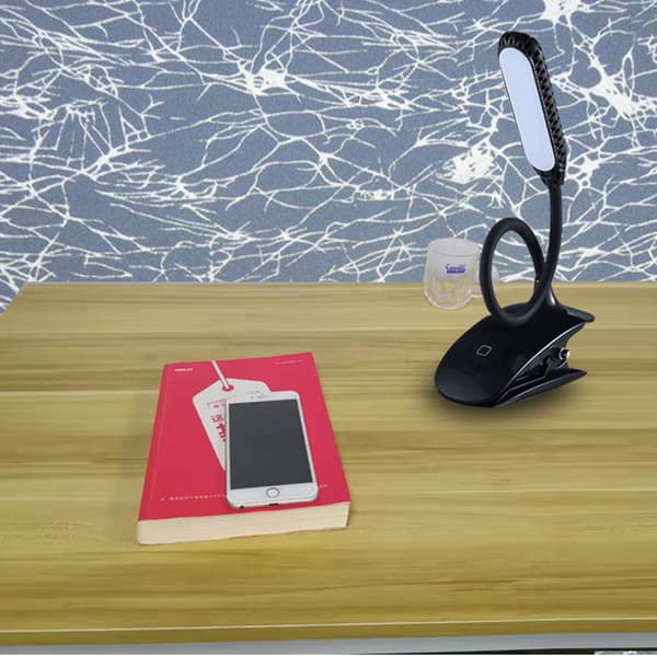 INF Boglampe - LED Clip-on Lampe til Læsning & Studier Sort
