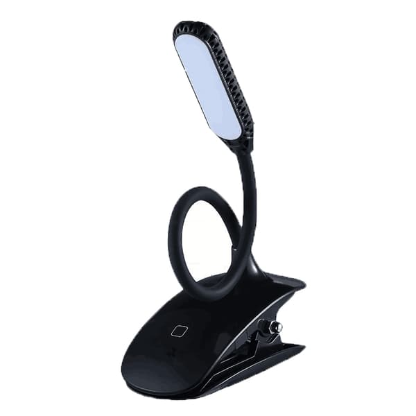 INF Boglampe - LED Clip-on Lampe til Læsning & Studier Sort
