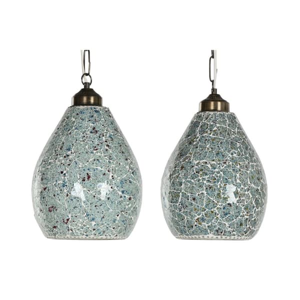 Loftslampe Home ESPRIT Grøn Himmelblå Metal Krystal 25 W 23 x 23 x 66 cm (2 enheder)