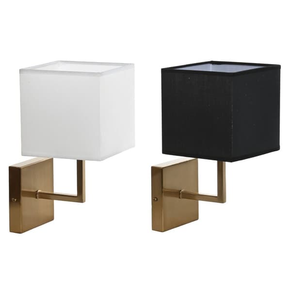 Vägglykta DKD Home Decor Vit Svart Gyllene 50 W 220 V 15 x 19 x 27 cm 15 x 19 x 30 cm (2 antal)