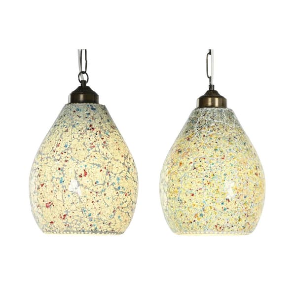 Taklampa Home ESPRIT Grön Himmelsblå Metall Glas 25 W 23 x 23 x 66 cm (2 antal)