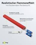 Miniatyrbild 4 av 4: Goobay - 53943 - Set med 5 LED-ljus med timerfunktion med fjärrkontroll Varmt ljus Röd