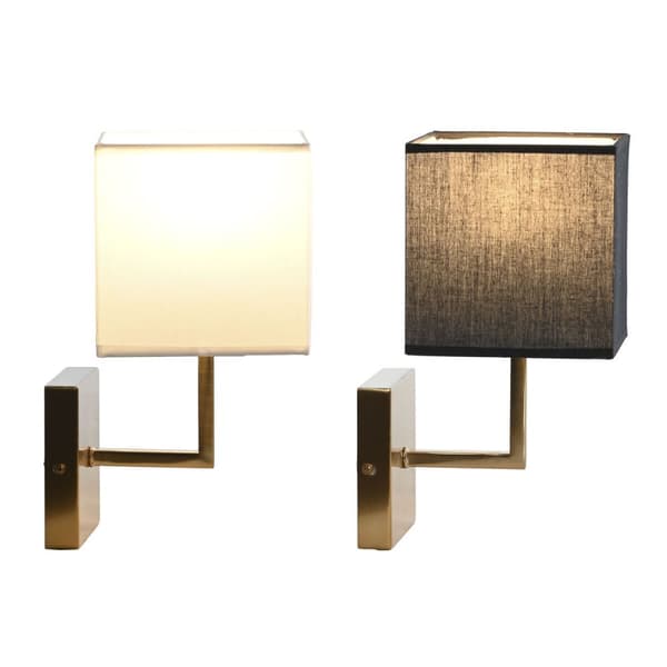 Væglampe DKD Home Decor Hvid Sort Gylden 50 W 220 V 15 x 19 x 27 cm 15 x 19 x 30 cm (2 enheder)