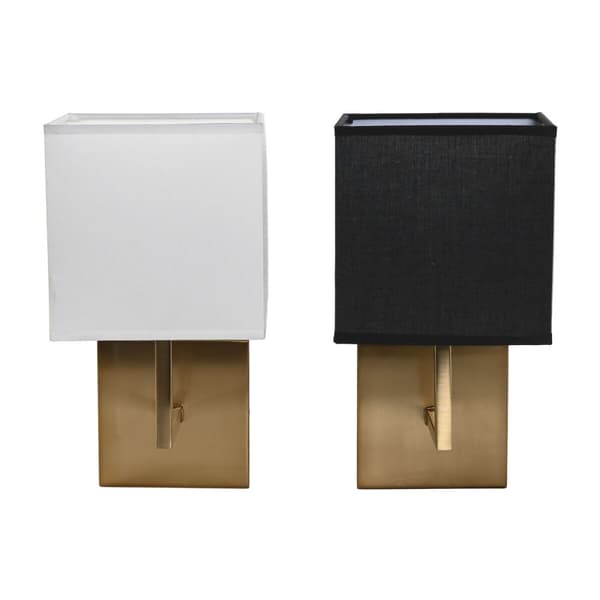 Væglampe DKD Home Decor Hvid Sort Gylden 50 W 220 V 15 x 19 x 27 cm 15 x 19 x 30 cm (2 enheder)