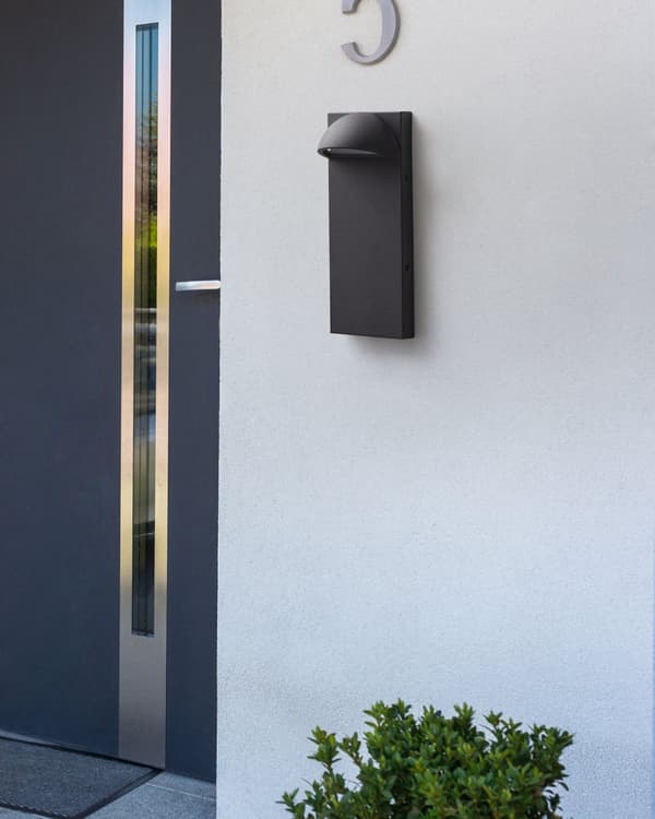 Utendørs LED-vegglampe Svart Metall Jern Glass Matte Moderne Design Terrasse Hage
