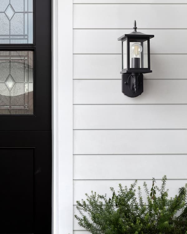 Utendørs Vegglampe Svart Lampe Metall Jern Glass Matte Moderne Design Terrasse Hage