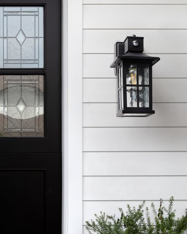 Utendørs Vegglampe Svart Lampe Metall Aluminium Glass Matte med Bevegelsessensor Moderne Design Terrasse Hage