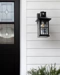 Miniatyrbilde 4 av 8: Utendørs Vegglampe Svart Lampe Metall Aluminium Glass Matte med Bevegelsessensor Moderne Design Terrasse Hage