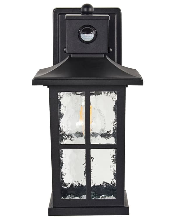 Utendørs Vegglampe Svart Lampe Metall Aluminium Glass Matte med Bevegelsessensor Moderne Design Terrasse Hage
